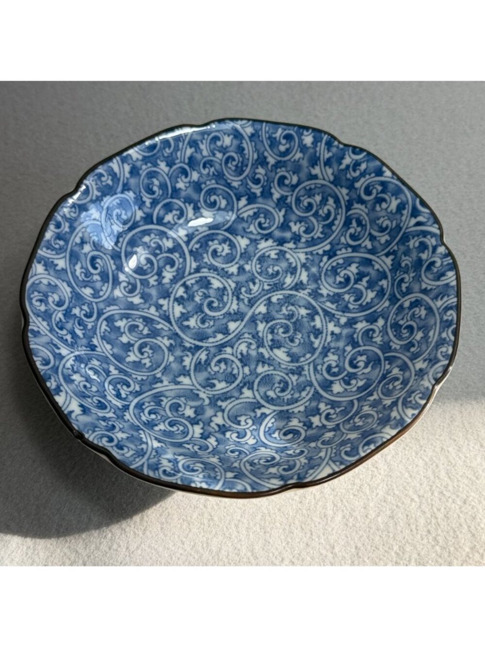 Vintage Takahashi Japanese Porcelain Plate With Blue Floral, Made in Japan - Picture 5 of 14